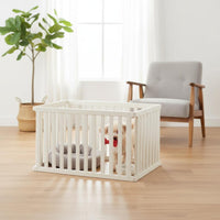 Easy Assembly Indoor Puppy Playpen Anti-Slip Suction Cups Modular Pet Fence with Gate Configurable Dog Barrier for Small Dogs, Young Dogs