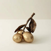 Lemon Ornament with Branch Three-Dimensional Lemon Ornament Compact Figurine for Desktop