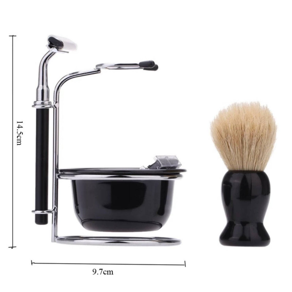 Shaving Brush Bowl Set Easy to Clean Traditional Razors Kit Stainless Steel Wet Shave Starter Kit for Men, Barbers