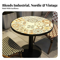 Industrial Design Dining Set Weatherproof French Design Woven Chair Resilient French Wicker Eatery Set for Restaurant Owners, Couples, Patio, Garden