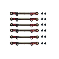 6 Pieces Adjustable Turnbuckles with Rod Ends Anodized Adjustable Turnbuckles Turnbuckle Linkage Kit for Hobbyists, Chassis Tuning