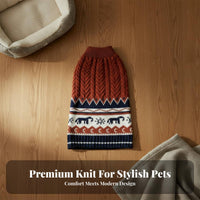 Soft Material Fair Isle Dog Sweater Long-Lasting Knitted Pet Sweater Stretchable for Dogs, Small Pets, Cold Weather, Daily Wear