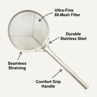 Fine Mesh Strainer Spoon, Stainless Steel Kitchen Sieve, Food Strainer for Home Kitchen Use, Oil Strainer, Metal Sieve for Cooking