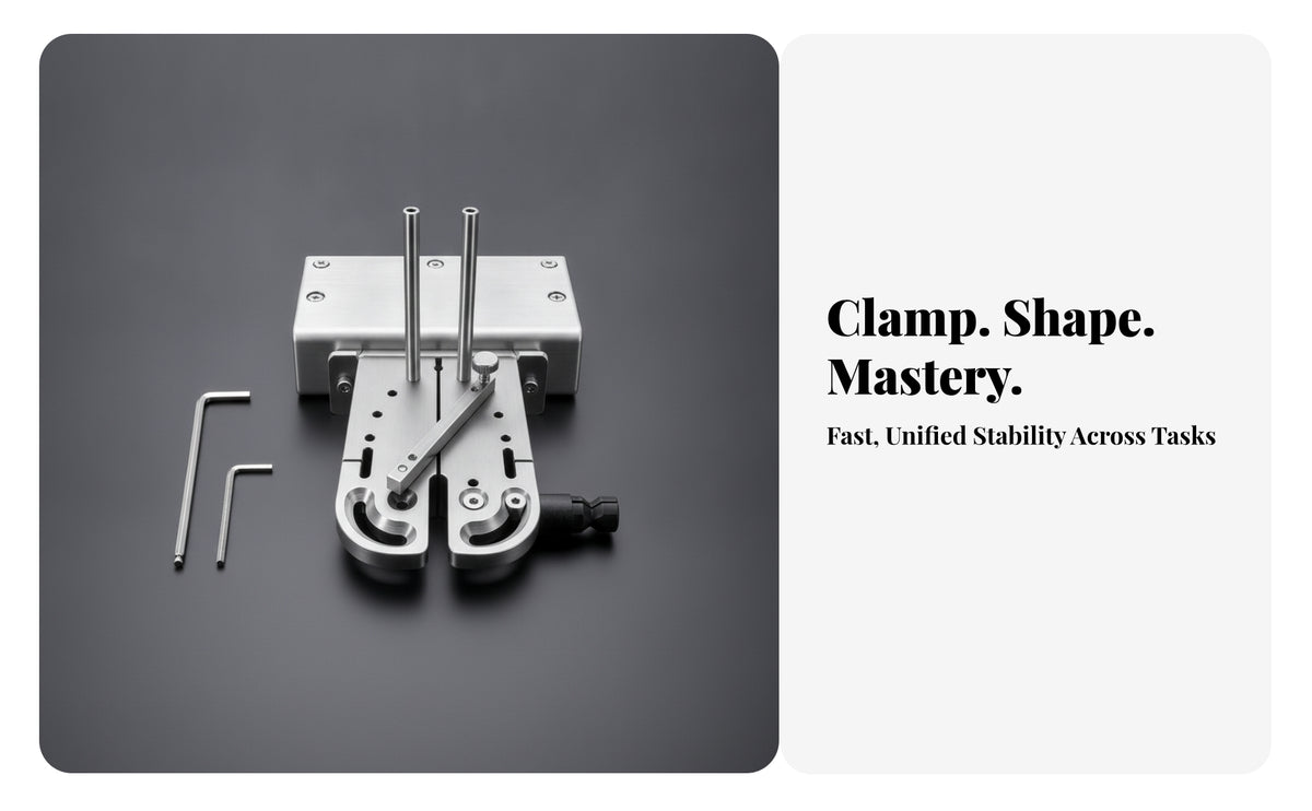 Jeweler's Bench Vise Base | Heavy-Duty Stainless Steel Construction, built-in Tightening Knob, Metalworking Vise Base with Locating Pins