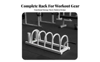 Space Saving Barbell Plate Storage Rack Portable with Wheels Standard Bar and Plate Rack Heavy Duty Gym Organizer Multi-Functional for Weightlifters
