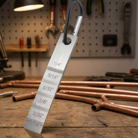 Engraved Imperial Markings Pipe Spacer Shim Tapered Pipe Spacer Gauge Hanging Hole Stepped Gauge Shim Brushed Silver