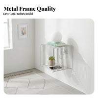 Nordic Aesthetic C-Shaped End Table Minimalist and design C-Shaped Stand with Shelf Space-Saving Home Furniture Slide-Under Function for Apartment Dwellers, Homeowners, Remote Workers, Living Room, Bedroom, Small Spaces