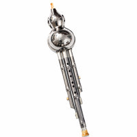 Silver-Finished Hulusi Traditional Hulusi with Gourd Resonator Easy to Learn Gourd Flute Portable for Practice