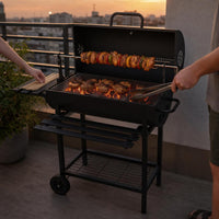Outdoor Charcoal BBQ Grill for Home Patio and Commercial Use, American Villa Style Roaster Set