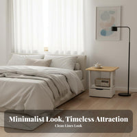 Modern Design 2-Drawer Nightstand Minimalist and design Bedside Table Space Saving Bedroom Storage Sturdy Construction for Apartment Dwellers, Students, Residents, Small areas, Dorm Room, Office