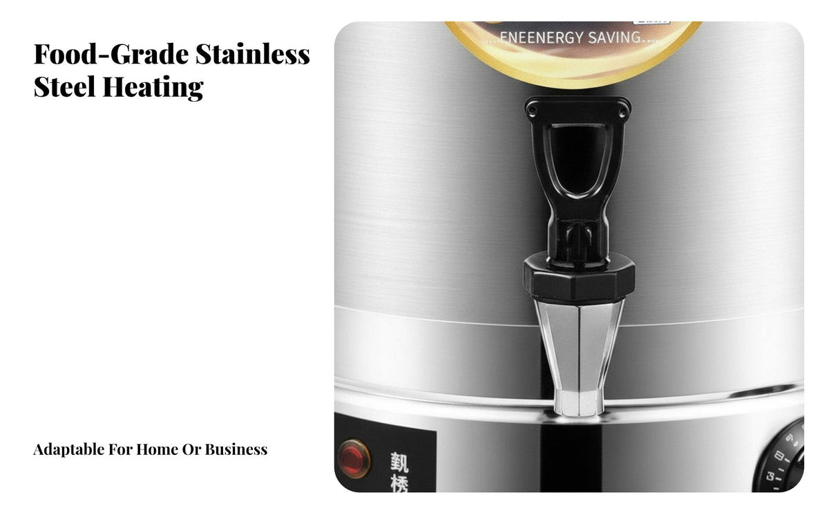 Keep Warm Function Stainless Steel Hot Water Dispenser Insulated Stainless Steel Water Urn Dry-Overheat Protection Large Capacity Soup Kettle Automatic Shut-Deactivate for Event Organizers, Restaurant Team, Restaurants, Deactivate Ices, Catering Events