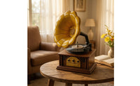 Miniature Gramophone with Sound Amplifier Nostalgic Phonograph Music Player