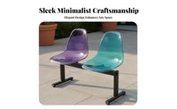 Colorful Options 3-Seater Transparent Bench Modern Design Gang Seating Bench Easy to Clean Long Seat Weather-Resistant for Event Planners, Property Managers, Business Owners, Parks, Outdoor Cafes, Waiting Areas, Shopping Malls