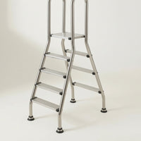 Stainless Steel Double-Sided Pool Ladder Long-Lasting Pool Ladder with Handrails Sturdy Outdoor for Backyard