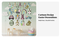 9 Pieces Easter Cutornament Set Cute Character Designs House Decoration for children