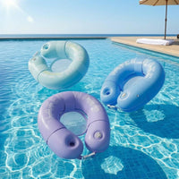 Air Valves Inflatable Water Sofa Front Buckle U-Loop Pool Lounger Smooth Body Mesh Seat Buoyant Seat Ergonomic Design