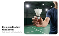 12 Pieces Badminton Shuttlecock Stable Trajectory Duck Feather Shuttlecock Fiber Head Feather Badminton Birdie for Beginners, Matches, Outdoors