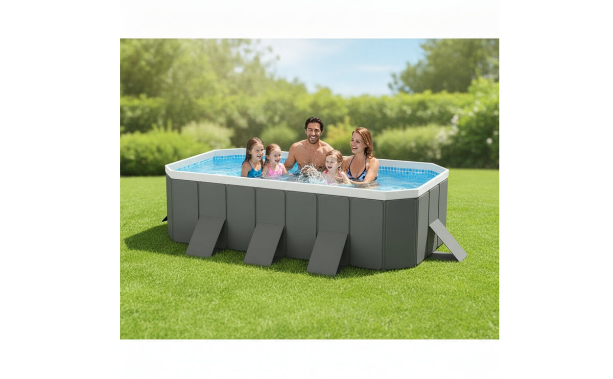 Foldable Pool Rectangular Non-Inflatable Pool Portable for Family, Kids, Backyard, Garden, Patio