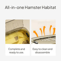 Acrylic Hamster Enclosure, Large, Two Floors, Syrian Hamster Habitat, Portable Design