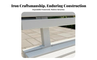 Slatted Outdoor Bench Weather-Resistant Backless Slatted Bench Weatherproof Public Seating for Business Owners, Adults, Courtyard, Garden