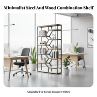 Freestanding Open shelving unit utilitarian aesthetic Freestanding Etagere shelving unit Multipurpose Shelving Unit for Apartment Dwellers, Study, Bedroom, Entryway