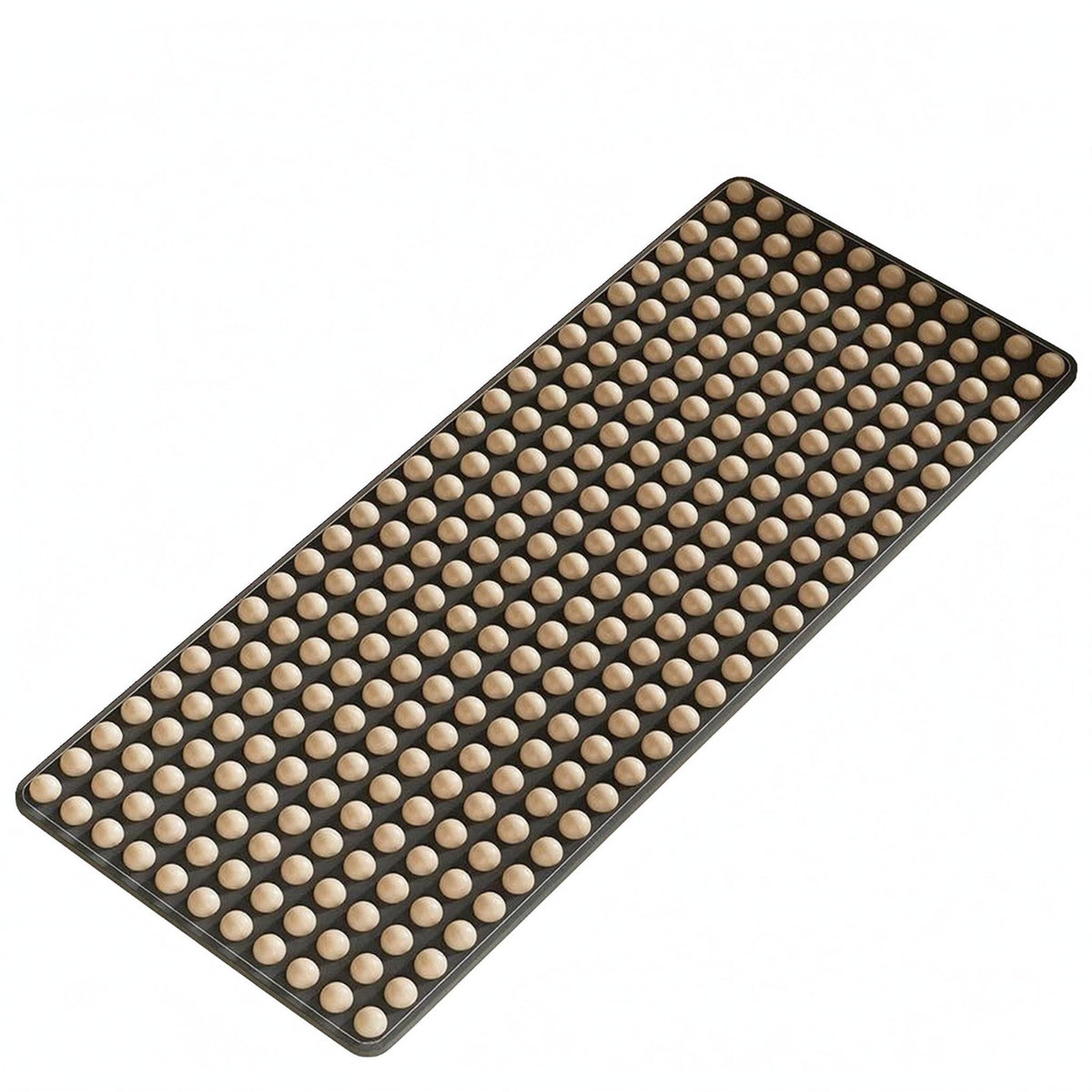 Wooden Reflexology Mat Rounded Nodes Wooden Foot Massage Mat Foot Massage Board Black Base