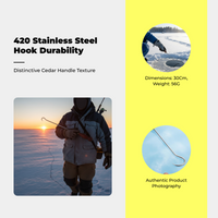 Ice Fishing Hook Stainless Steel Oak Lake Sturdy