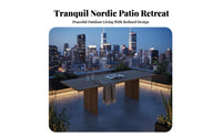4 Pieces 4-Piece Wood Frame Seating Set Nordic design Outdoor Furnishing Waterresistant Garden Lounge Group for Families, Adults, Patio, rearyard, waterfront