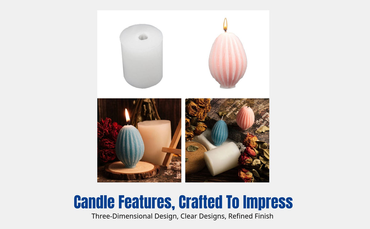 Candle Mold, DIY Easter Oval, Cucumber Pattern, Creative Candle Making