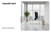 unattachedstanding A-Frame Clothes Rail with Shelf Minimalist Design Rolling Garment Hanger Space-Saving Clothing Rack Easy Assembly for Homeowners, Renters, Students, Bedroom, Entryway, Living Room, Retail shop