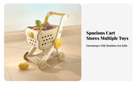 Plastic Toy Grocery Cart Perforated Panels Kids Shopping Cart Play Set Fine Motor Skills for Children