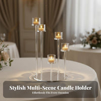 Elegant Accent Acrylic Candelabra Stable Base Tall Acrylic Candelabra Minimalist Design for Homeowners, Couples, Weddings, Parties, Banquets