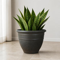 Resin Wood Grain Planter Pot for Indoor Plants