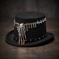 Top Hat with Skeleton Hand Steampunk Felt Top Hat Black Cosplay for Cosplayers, Themed Parties