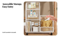 With casters Rolling Book mobile storage unit Space-Saving MultiTiered Wheeled mobile storage unit multipurpose Use book mobile storage unit Large Capacity for Students, downice Workers, Living Room, Bedroom, Classroom, Narrow areas