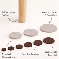 Felt Furniture Pads 50 PCS Self-Adhesive Floor Protectors, Non-Slip Noise Reducing Chair Leg Floor Protectors, Table Leg Pads for Hardwood Floors