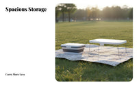 Built-in Cup and Tablet Holder Folding Picnic Basket Table Waterproof Basin Portable Camping Basket Table Leak-Proof for Campers, Road Trips