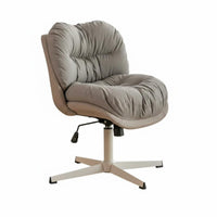 Height Adjustable Upholstered Caster Chair 360-Degree rotate Upholstered Rolling Chair Minimalist Design Office Furniture Comfortable Seating for Students, Teens, Adults, Study Room, Bedroom