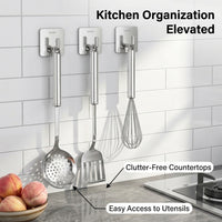 Bedroom Wall Mounted Hanging Hook for Dorm Room and Homeowner, Stainless Steel No Drill Organizer with Strong Adhesive