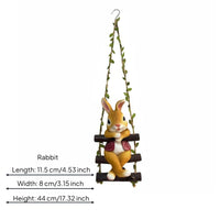 Long-Lasting Resin Climbing Creature Figurine Weather Resistant Creature Rope Ladder Decor Detailed Craftsmanship Wall Sculpture Creative Design for Garden, Outdoor, Balcony, Patio