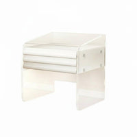 Modern type Clear C-Shaped Table Minimalist Design Nightstand Space-Saving Household Furniture Transparent Look for Apartment Dwellers, Interior Designers, Bedroom, Small Spaces, Living Room, Entryway