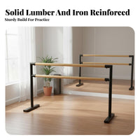 Freestanding Double Barre Stable Double Ballet Bar Anti-Slip Base Freestanding Dance Barre for Dancers, Ballerinas, Gym