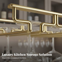 304 Stainless Steel Hanging Stemware Holder Rust Resistant Metal Wine Glass Hanger Space Saving Under Cabinet Wine Glass Rack Versatile Glassware Compatibility for Home Entertainers, Homeowners, Adults, Dining Room, Restaurant