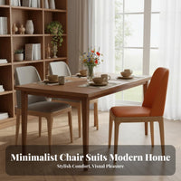 Upholstered Wooden Chair Solid Wood Frame Keyhole Back Dining Chair Unique Rear Design Household Furniture for Adults, Kitchen, Hotel, Living Room