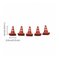 1/64 Scale Road Cone Detailed Miniature Traffic Cone Realistic Weathered Finish Model Car Accessory for Diorama Builders, Hobbyists