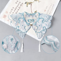 Embroidered Faux Collar Elegant Detachable Collar Floral Capelet Transparent for Cosplayers