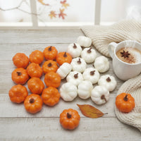 24 Pieces Mini Artificial Pumpkins Small Miniature Pumpkins Authentic-Looking Miniature Pumpkin for Halloween