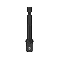 Darkened Hex to Square Drive Adapter Machined 6.35 Mm Hex Driver Adapter Forged-Looking Tool Accessory Black Oxide Coating for Power Drills