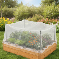 Plant Protection Kit with Metal Rods Removable Nonwoven Plant Cover with Stakes Reusable Garden Bed Cover for Gardeners, Vegetable Growers