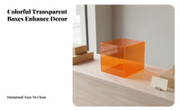 Clear Acrylic Display Box High See-Through Quality Colored Acrylic Box Multipurpose Transparent Storage Cube for Collectors, Hobbyists, Office, Closet